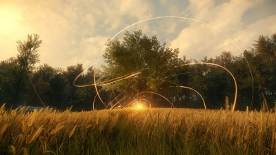 Everybody's Gone To The Rapture review of a ghost light whizzing around a corn field in a sleepy English village