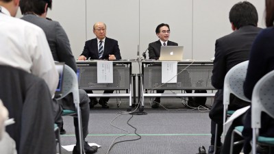 Kimishima, pictured left, will assume the role of President of Nintendo.