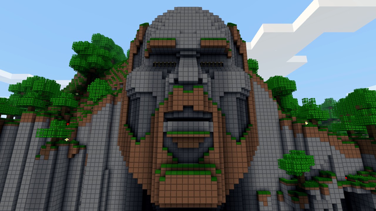Recreation of Notch's face made in Minecraft
