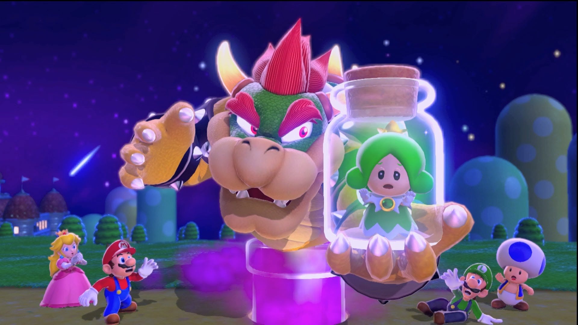 Bowser is back of course, but this time it's not Peach you need to rescue.