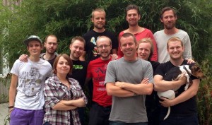 Brjann (front, center) is proud of what he and his team have accomplished.