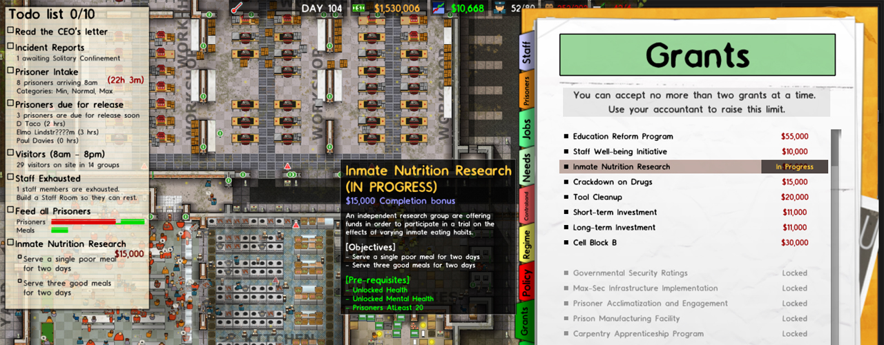 Prison Architect grants