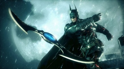 Arkham Knight screenshot of batman throwing batarang