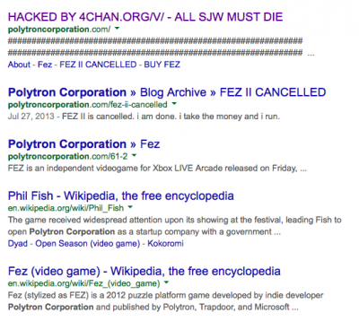 A google search reveals the culprit blaming 4chan.org's /V/ board.