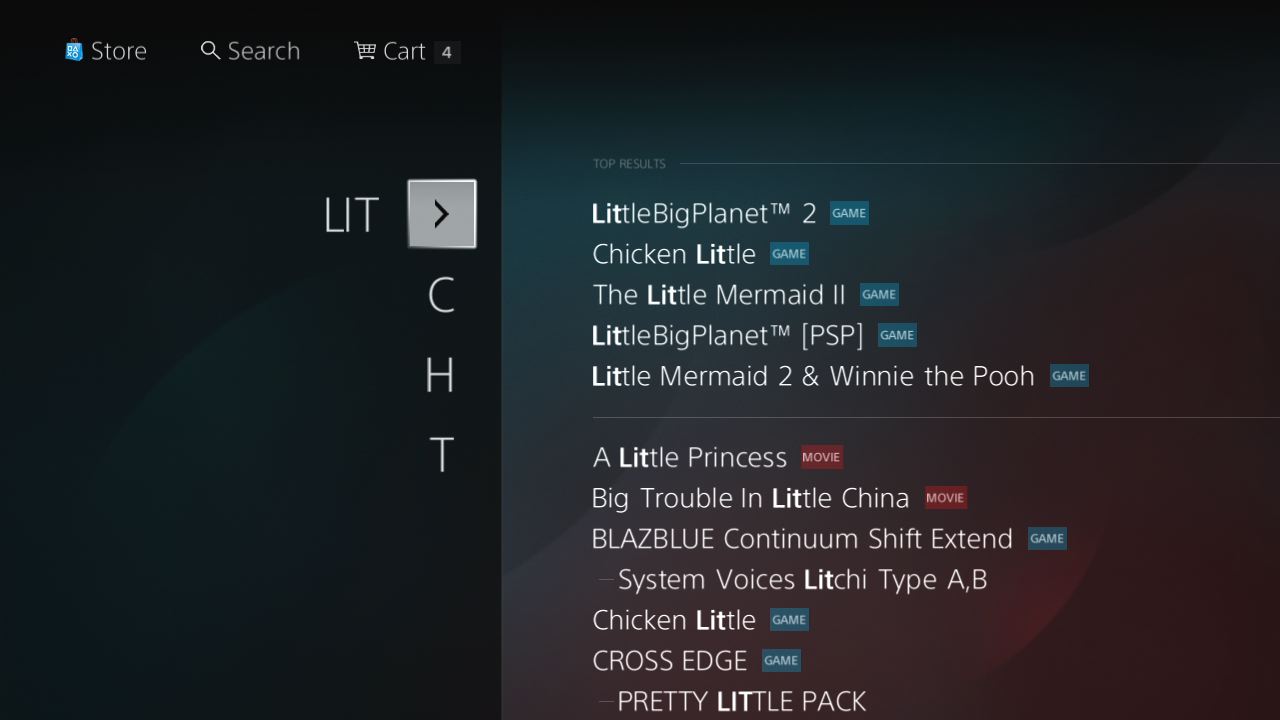 Playstation Store screenshot