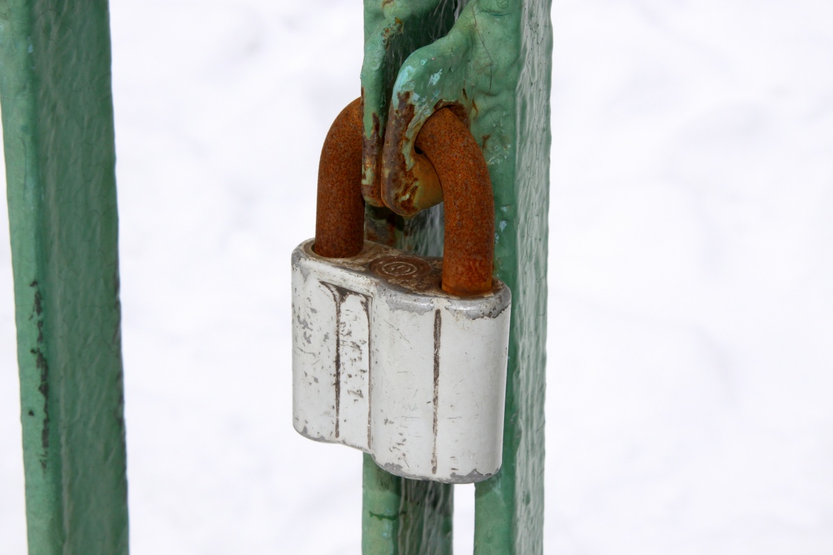 A locked gate.