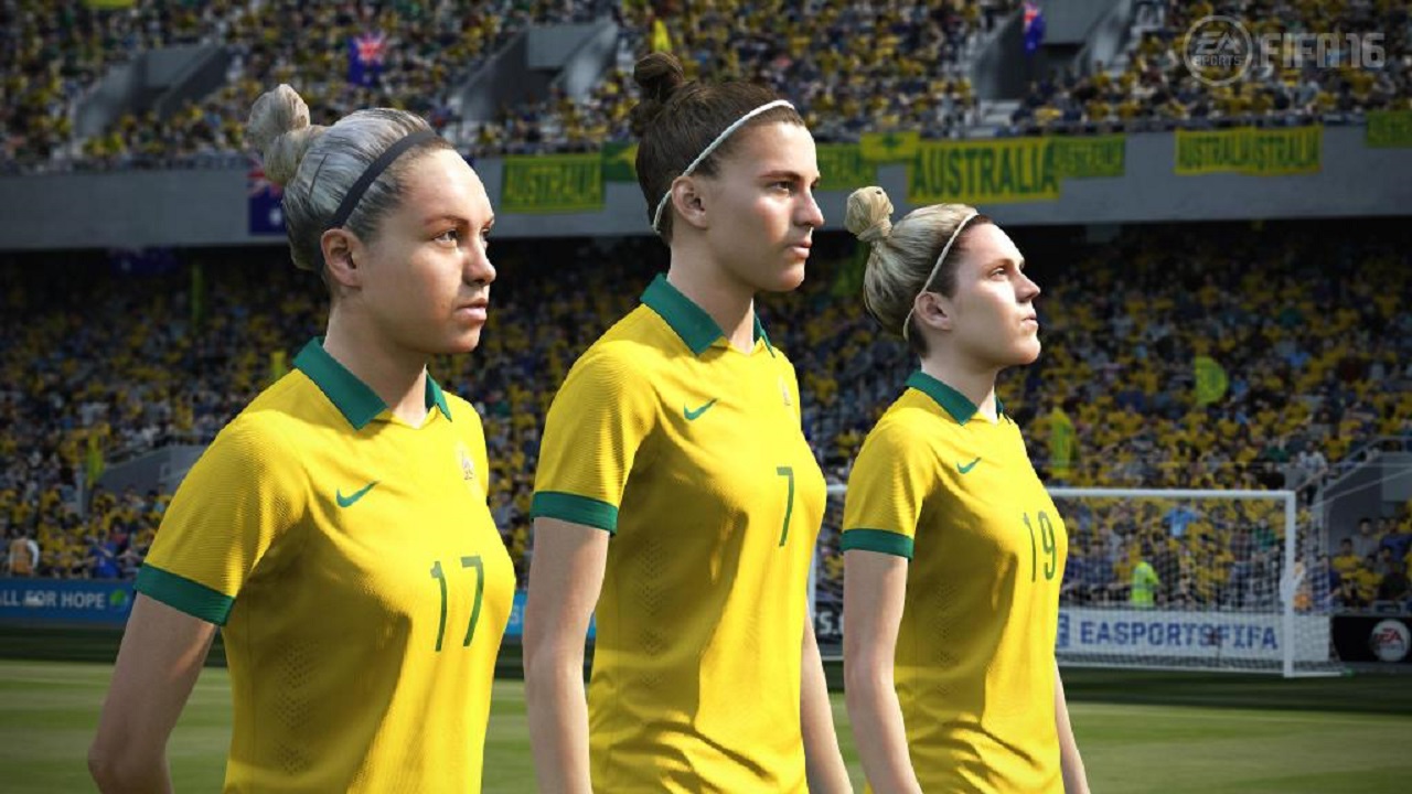 Screenshot of Australian players in FIFA 16 inc. Steph Catley