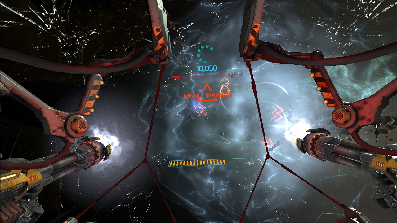 Promo image of pilot's view in Gunjack