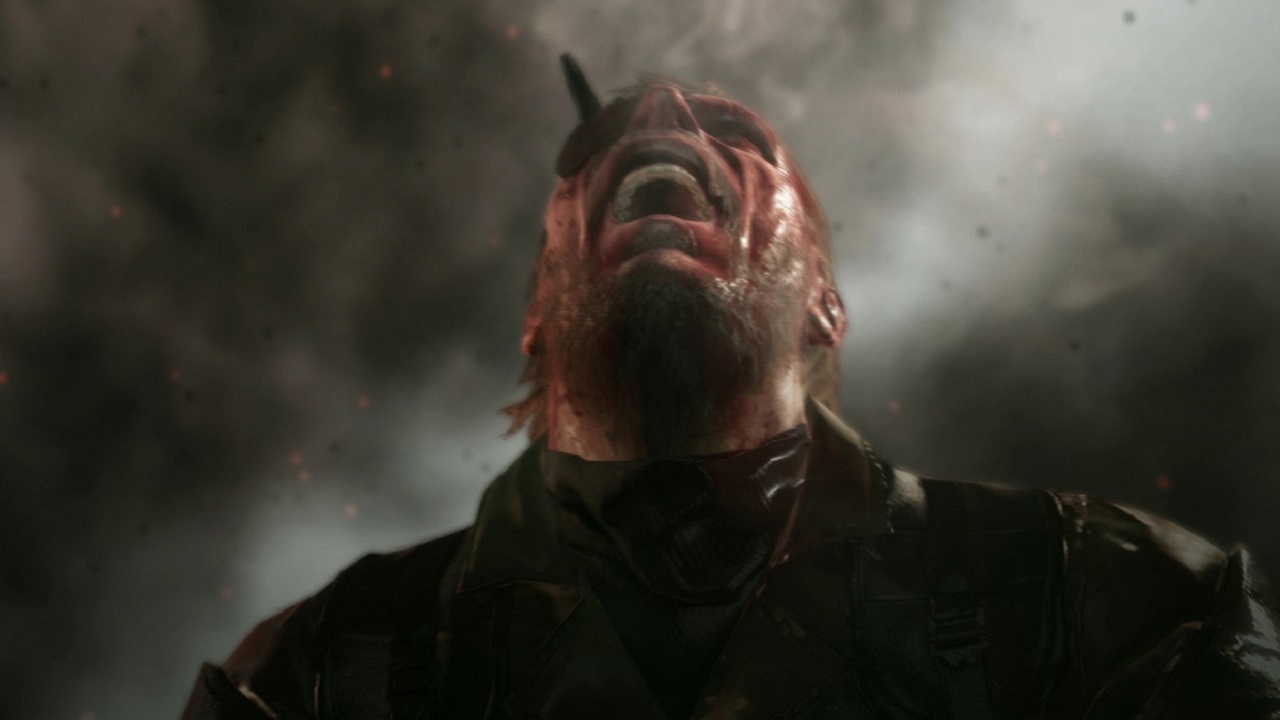 Big Boss is screaming in this screenshot from Phantom Pain, and many players know how he feels thanks to Konami's lack of transparency around microtransactions in Metal Gear Online.